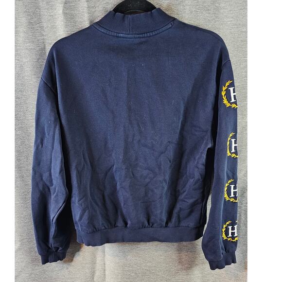 Tommy Hilfiger Mock Neck Sweatshirt Womens Navy Sz Med Logo Pullover - Picture 7 of 7